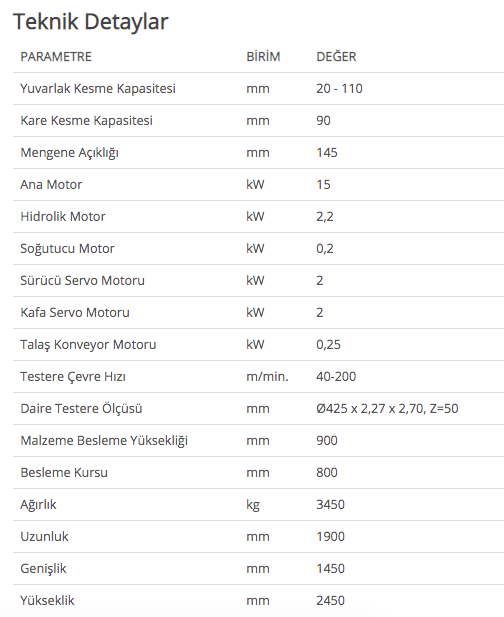 Bekamak Daire Testere Makineleri BMDO-150XS